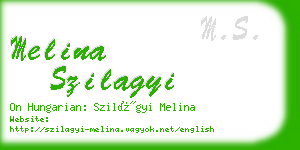 melina szilagyi business card